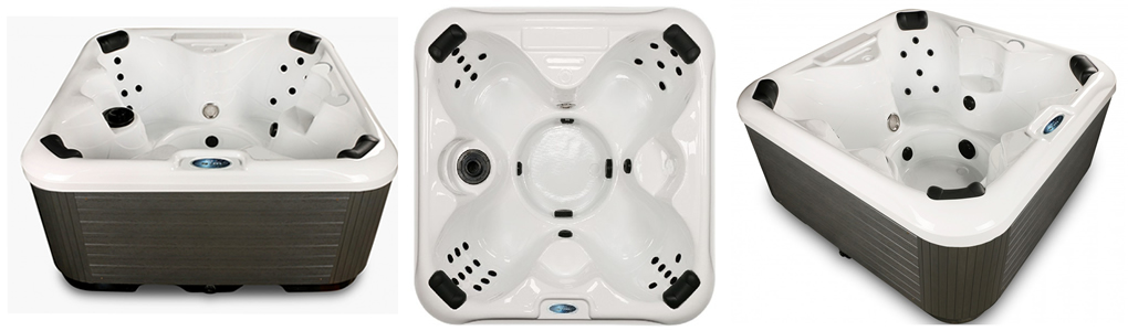 4 person hot tub (georgia plug and play) birds eye and side view
